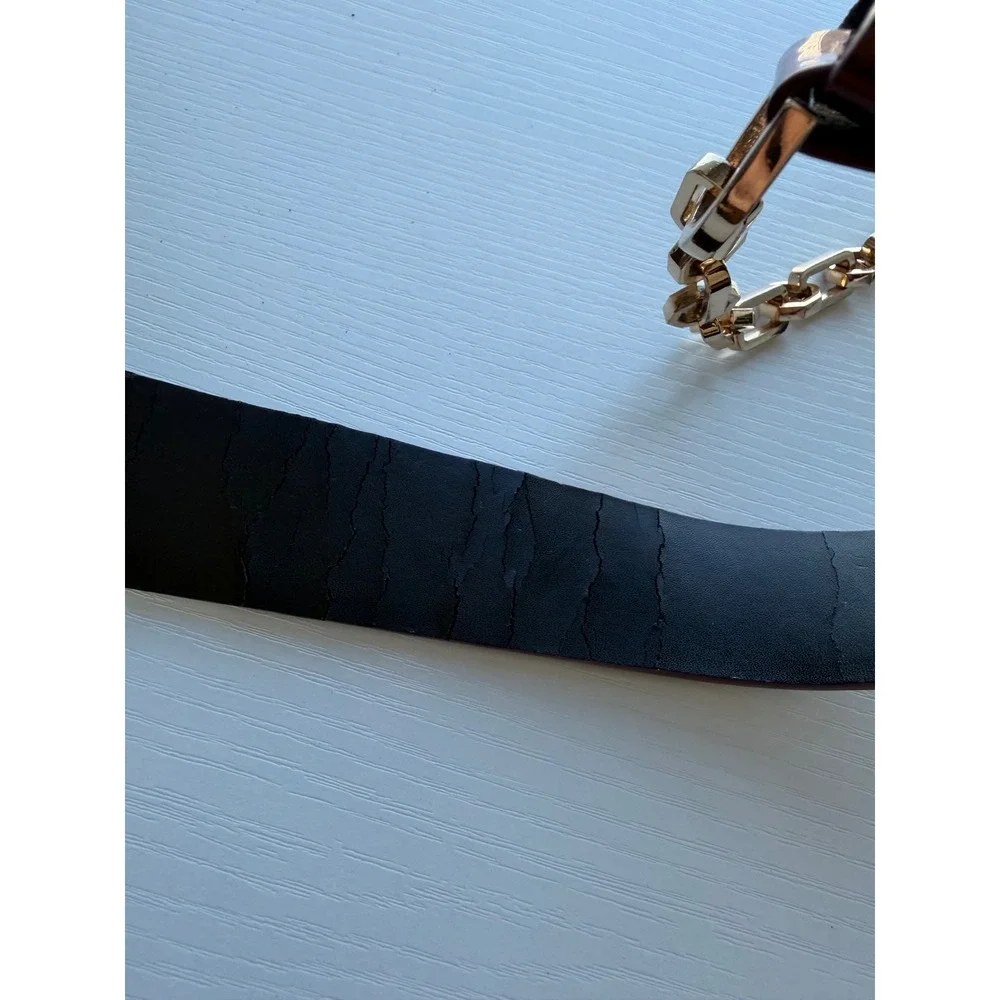 Louis Vuitton Wide Resin Logo Belt‎ Size 85 Made in France